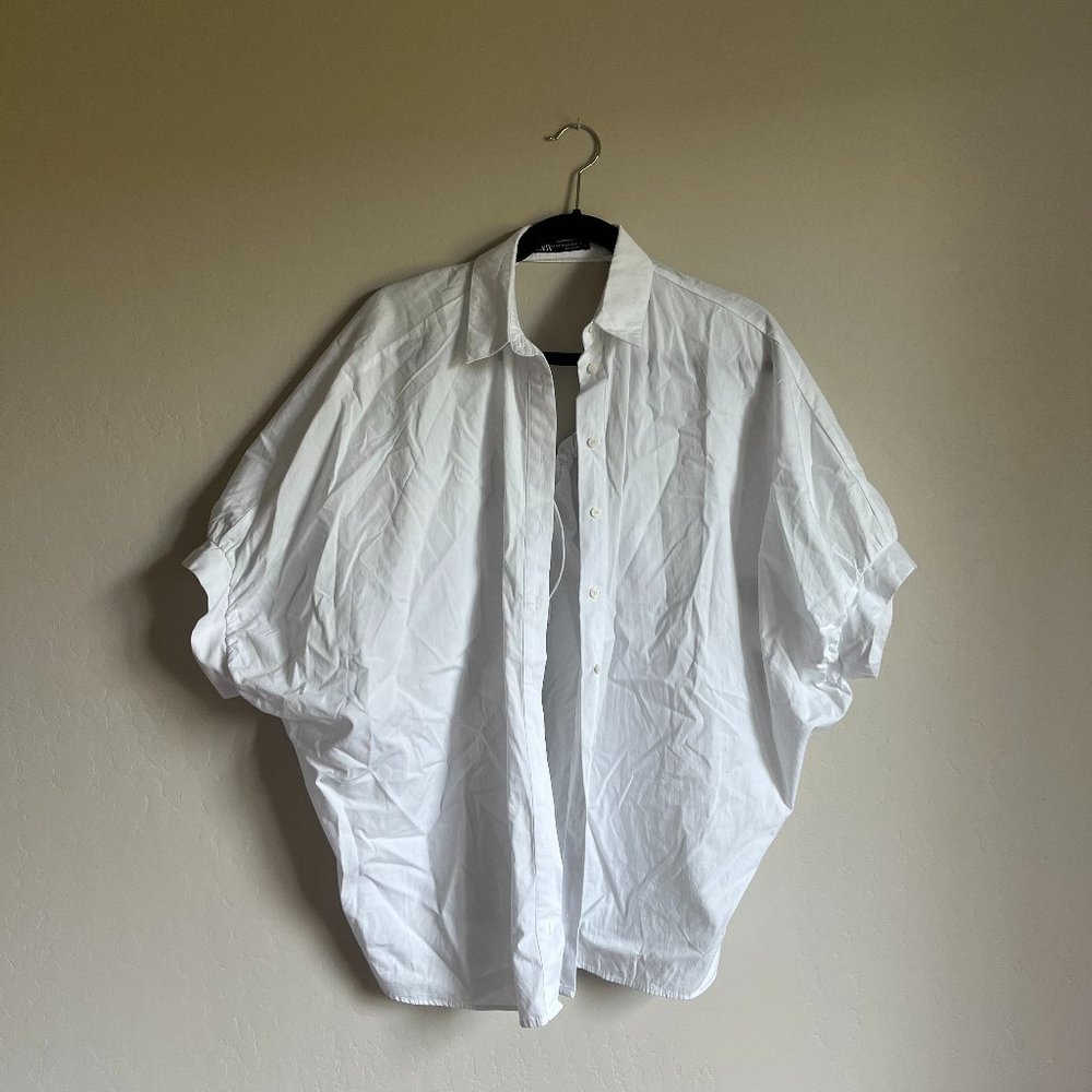 Zara Balloon Top White sz XS-S